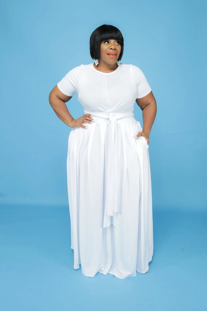 Curvaceous Boutique White Perfectly Tied Skirt Set 3 Curvaceous Boutique White Perfectly Tied Skirt Set
