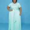 Curvaceous Boutique Mint Perfectly Tied Skirt Set