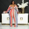 Curvaceous Boutique JUMPSUITS Red Stripes Tie Jumpsuit 2 Curvaceous Boutique JUMPSUITS Red Stripes Tie Jumpsuit