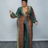 Curvaceous Boutique NEW Green Jolene Golden Streaks Jumpsuits