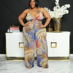 Curvaceous Boutique Yellow Palm Beach Pant Set NEW