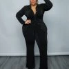 Curvaceous Boutique Black Button Pant Set SETS