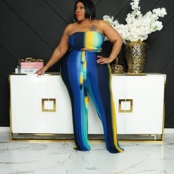 Curvaceous Boutique SETS Blue Rain Pant Set