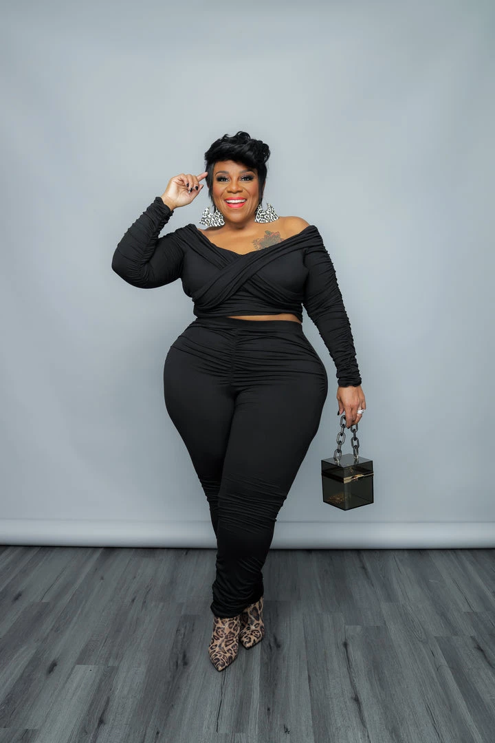 Curvaceous Boutique SETS Black Ruche Hour Set 3 Curvaceous Boutique SETS Black Ruche Hour Set