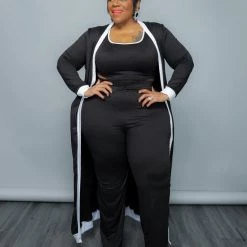 Curvaceous Boutique Black Farrah Pant Set SETS