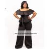 Curvaceous Boutique Black Cremier Peplum Jumpsuit