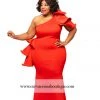 Curvaceous Boutique DRESSES Red Anastasia One Shoulder Gown