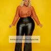 Curvaceous Boutique Faux Leather Flare Pant PANTS 1 Curvaceous Boutique Faux Leather Flare Pant PANTS