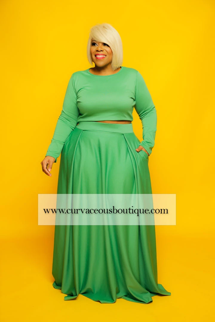 Curvaceous Boutique SALE Green LaShae Skirt Set 3 Curvaceous Boutique SALE Green LaShae Skirt Set