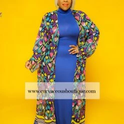 Curvaceous Boutique Royal Blue Lala Turtleneck Maxi Dress