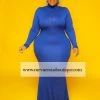 Curvaceous Boutique Royal Blue Lala Turtleneck Maxi Dress
