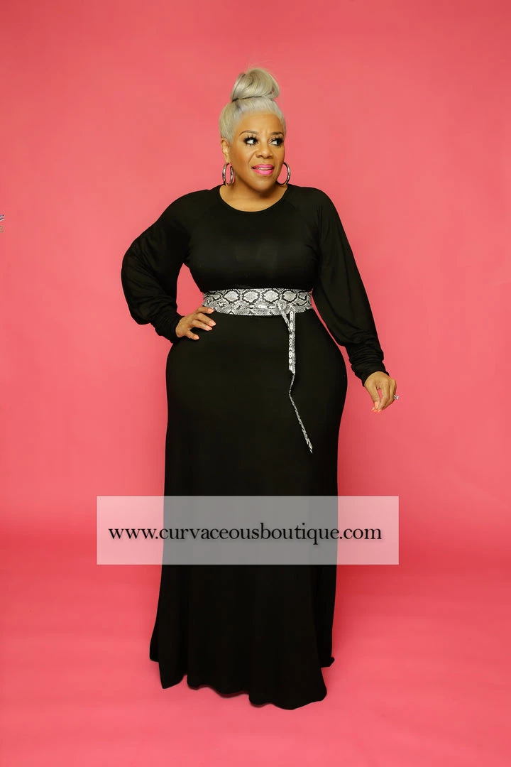 Curvaceous Boutique DRESSES Black Halo Puff Sleeve Dress 3 Curvaceous Boutique DRESSES Black Halo Puff Sleeve Dress