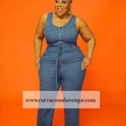 Curvaceous Boutique NEW Dark Blue Kendra Denim Jumpsuit