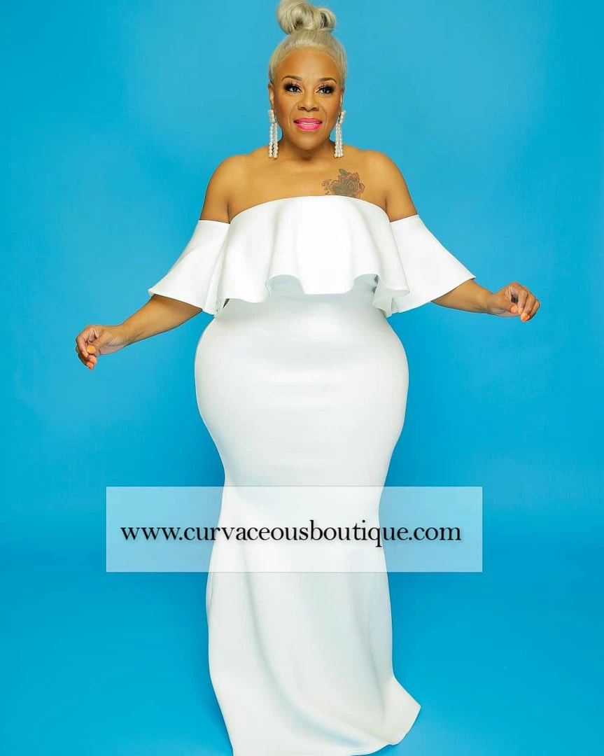 Curvaceous Boutique SALE Ivory Charlene Tube Gown 3 Curvaceous Boutique SALE Ivory Charlene Tube Gown