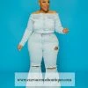 Curvaceous Boutique NEW Light Blue Retro Distressed Jeans