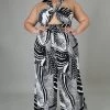 Curvaceous Boutique Black & White Print Pant Set SETS