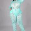 Curvaceous Boutique Aqua Lace Me Bodysuit Set SALE