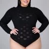 Curvaceous Boutique NEW Black Diamond Mesh Body-Suit