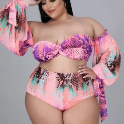 Curvaceous Boutique Pink Paradise Skirt Set SETS