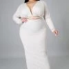 Curvaceous Boutique SALE Sand Ribbed Cut-Out Dress