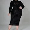 Curvaceous Boutique Crushed It Velvet Dress NEW