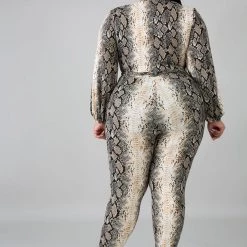 Curvaceous Boutique SALE Pallas Python Print Jumpsuit