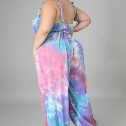 Curvaceous Boutique Pink Loose Me Jumpsuit