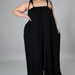 Curvaceous Boutique JUMPSUITS Black Cut Me Loose Jumpsuit