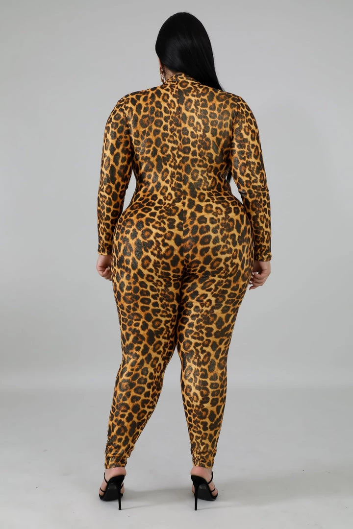 Curvaceous Boutique Shiny Cheetah Jumpsuit JUMPSUITS 4 Curvaceous Boutique Shiny Cheetah Jumpsuit JUMPSUITS