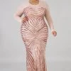 Curvaceous Boutique Rose Haley Sequin Mermaid Dress DRESSES