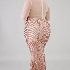 Curvaceous Boutique Rose Haley Sequin Mermaid Dress DRESSES