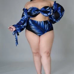 Curvaceous Boutique SETS Blue Palm Beach Swimset