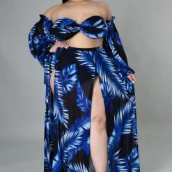 Curvaceous Boutique SETS Blue Palm Beach Swimset