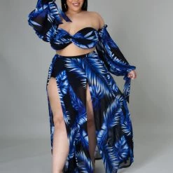 Curvaceous Boutique SETS Blue Palm Beach Swimset