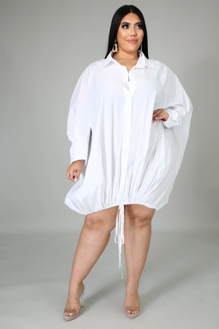 Curvaceous Boutique NEW White Drawstring Dress 3 Curvaceous Boutique NEW White Drawstring Dress