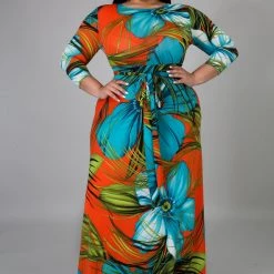 Curvaceous Boutique Hawaiian Gabby Maxi Dress DRESSES
