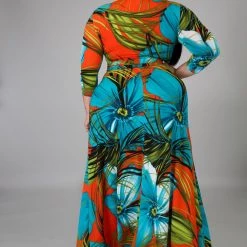 Curvaceous Boutique Hawaiian Gabby Maxi Dress DRESSES