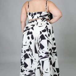 Curvaceous Boutique SALE Ivory Geometric Pant Set