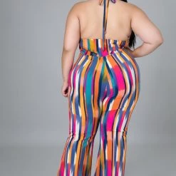 Curvaceous Boutique Creamsicle Flare Jumpsuit