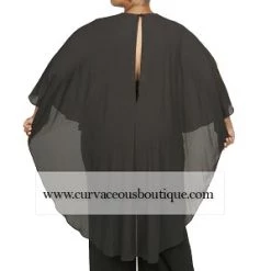 Curvaceous Boutique Camila Black Cape Jumpsuit SALE