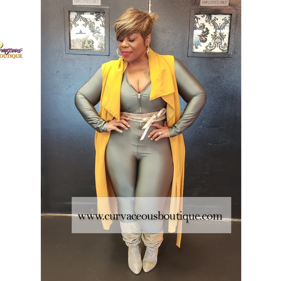 Curvaceous Boutique Green Keyona Zipper Disco Catsuit 4 Curvaceous Boutique Green Keyona Zipper Disco Catsuit