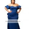 Curvaceous Boutique Royal Blue Angel Ruffle Rear Gown