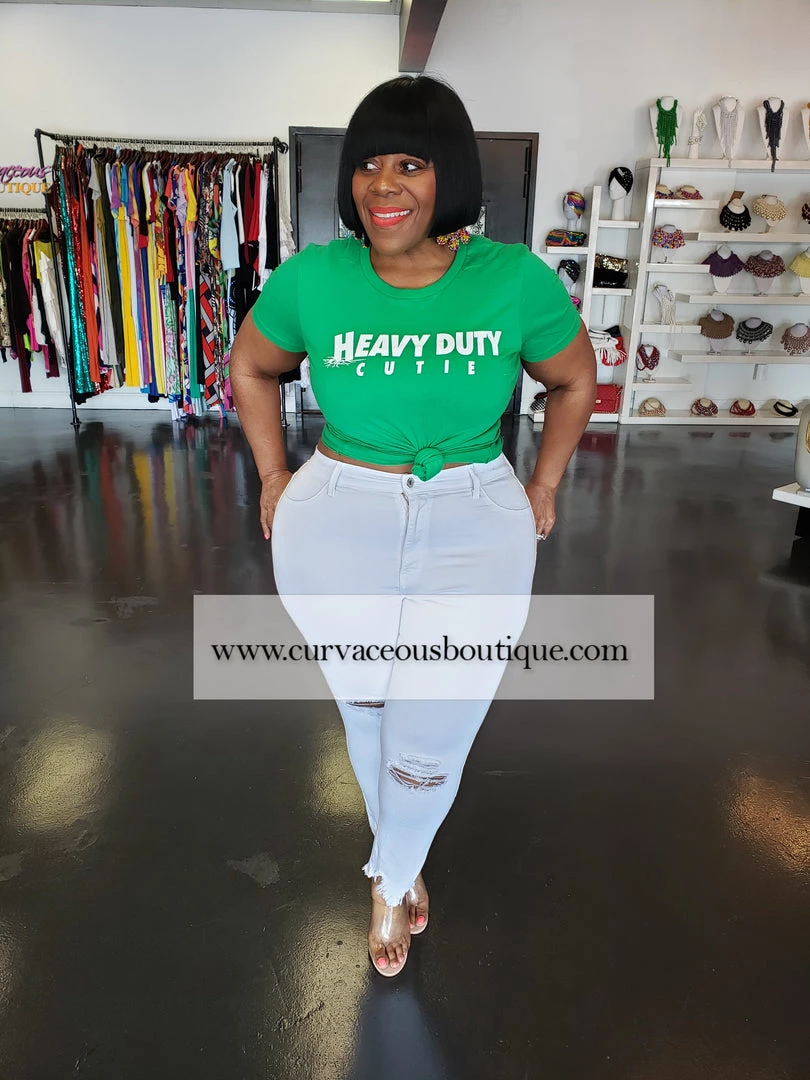 Curvaceous Boutique Green Heavy Duty Cutie Tee NEW 4 Curvaceous Boutique Green Heavy Duty Cutie Tee NEW