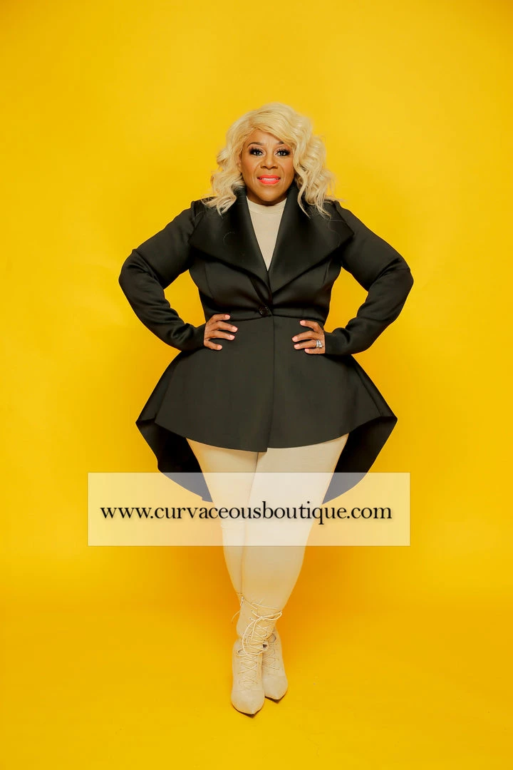 Curvaceous Boutique Black Glam Peplum Jacket 3 Curvaceous Boutique Black Glam Peplum Jacket