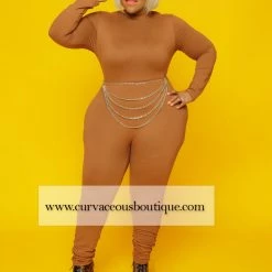 Curvaceous Boutique Brown Lonnie Catsuit