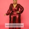 Curvaceous Boutique Red Regal Collection Jumpsuit