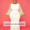 Curvaceous Boutique Ivory Runway Sequin Gown DRESSES