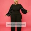 Curvaceous Boutique Black Runway Sequin Jumpsuit