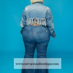 Curvaceous Boutique Blue Denim Frayed Hem Jacket BLAZERS/VESTS/JACKETS 9 Curvaceous Boutique Blue Denim Frayed Hem Jacket BLAZERS/VESTS/JACKETS