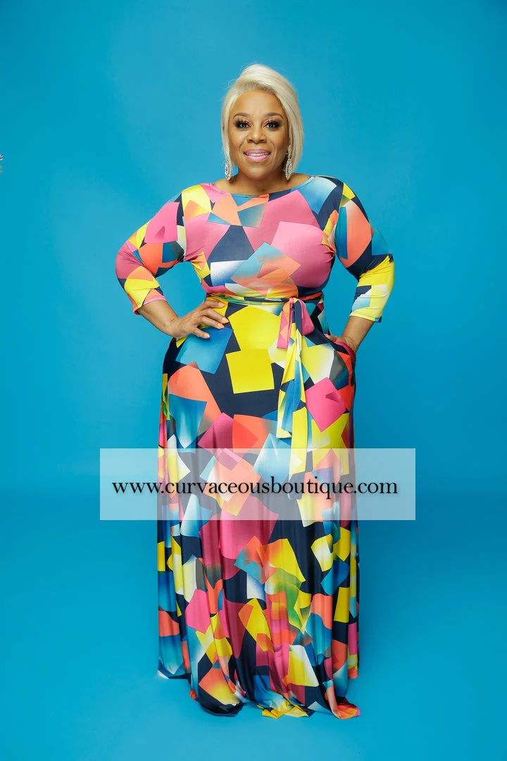 Curvaceous Boutique Navy Square Gabby Maxi Dress 3 Curvaceous Boutique Navy Square Gabby Maxi Dress